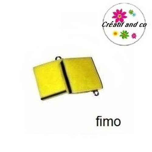 Breloque bonbon anglais jaune/noir en fimo