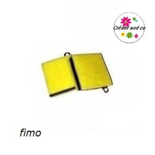 Breloque bonbon anglais jaune/noir en fimo