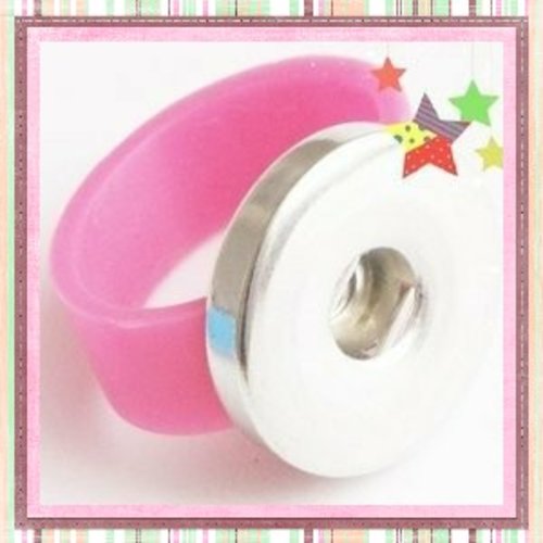 Bague silicone rose pâle  enfant pour bouton pression 18/20mm