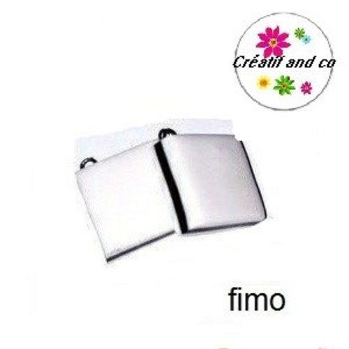 Breloque bonbon anglais blanc/noir en fimo