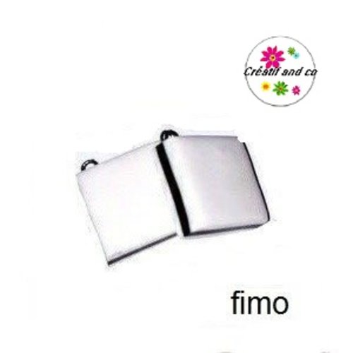 Breloque bonbon anglais blanc/noir en fimo