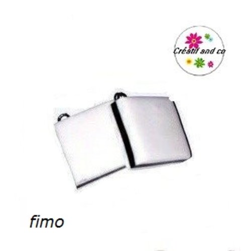 Breloque bonbon anglais blanc/noir en fimo