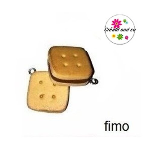 Biscuit carré fourré chocolat en fimo