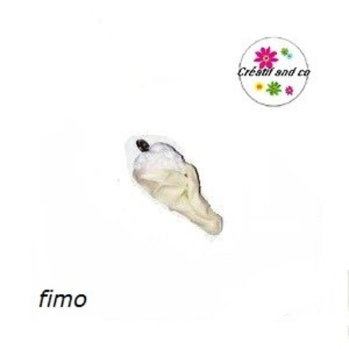 Breloque glace boule vanille en fimo