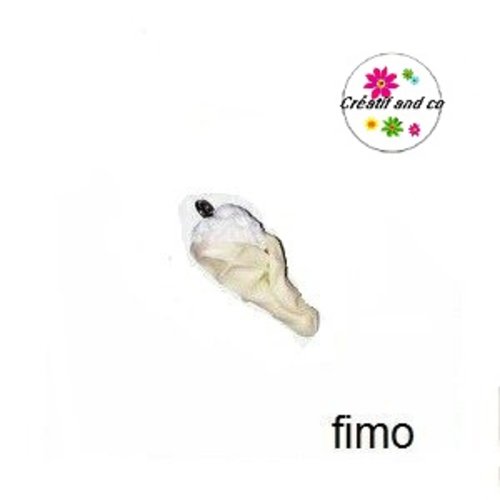 Glace boule vanille en fimo