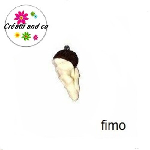 Glace boule chocolat en fimo