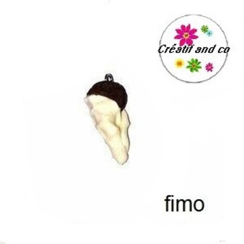 Glace boule chocolat en fimo