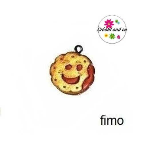 Bn rond croqué fourré à la fraise en fimo