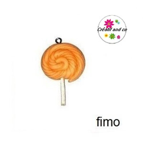 Sucette orange fimo