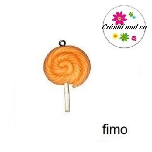 Sucette orange fimo