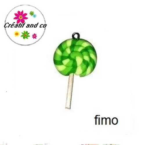 Sucette trio de vert fimo