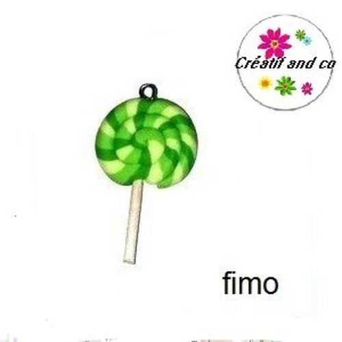 Sucette trio de vert fimo