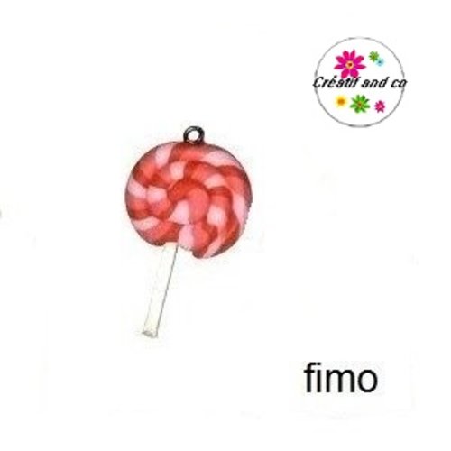Sucette rose et rouge fimo
