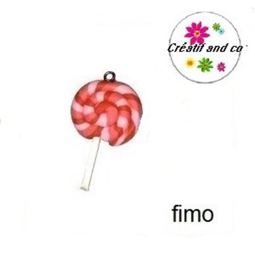 Sucette rose et rouge fimo