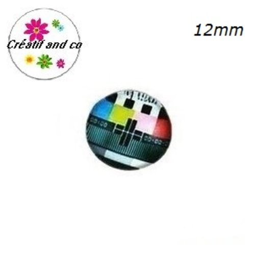 X2 cabochons mire tv 12mm