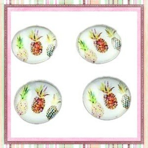 X2 cabochons trio d'ananas 12mm