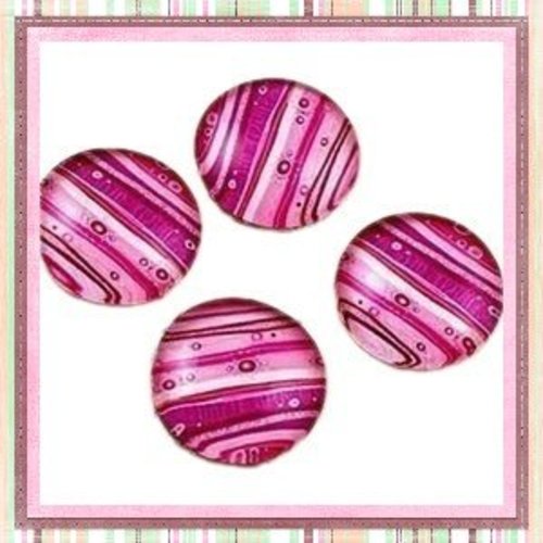 X2 cabochons tons rose 12mm