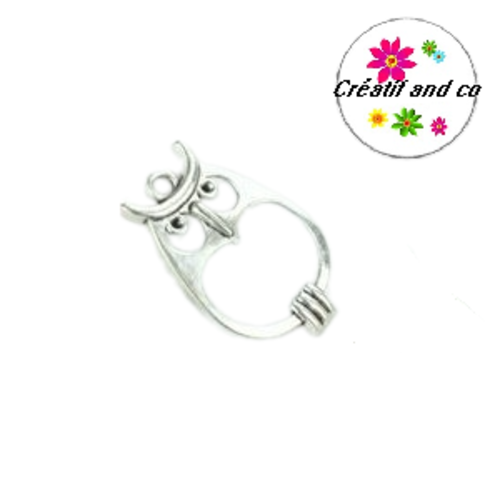 Breloque hibou argent tibétain 34mm