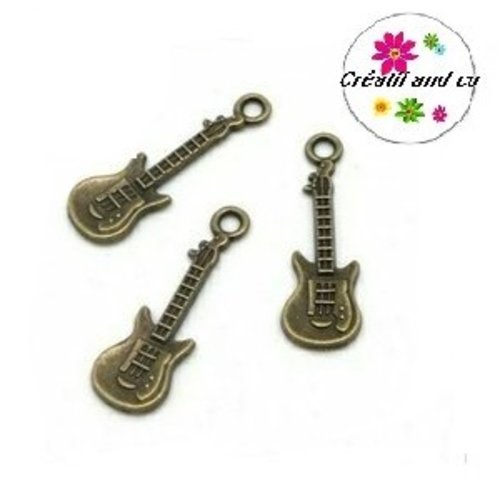 Breloque guitare rock bronze