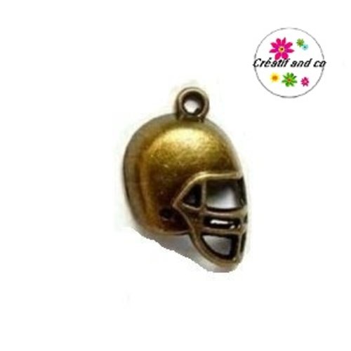 Breloque casque foot américain bronze