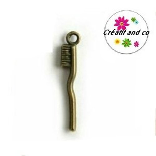 Breloque brosse á dent bronze