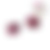 Perle zébrée fuchsia/noire 15mm