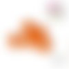 Perle ronde granuleuse orange fimo 14mm