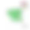 Perle ronde granuleuse vert clair fimo 14mm