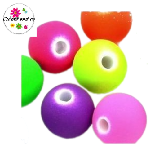 X50 perles effet gomme mix couleur 6mm
