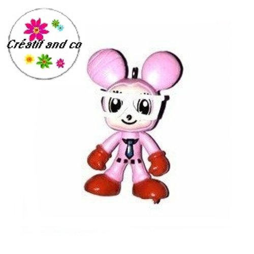 Melle souris rose et ses lunettes 40mm