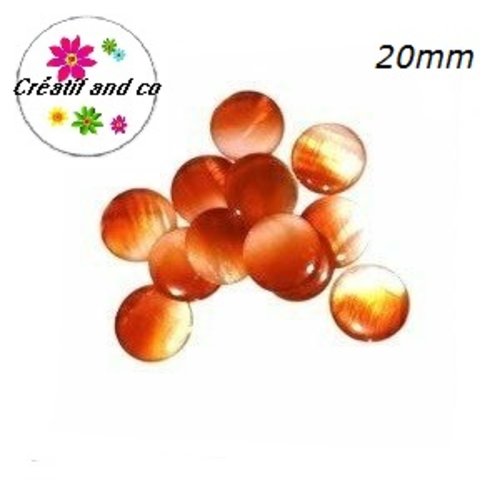 Perle forme palet nacre orange 20mm