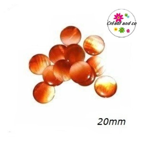 Perle forme palet nacre orange 20mm