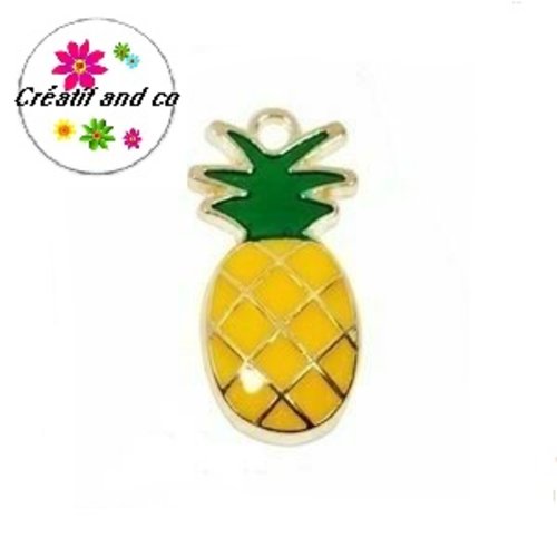 Breloque ananas émail 25mm