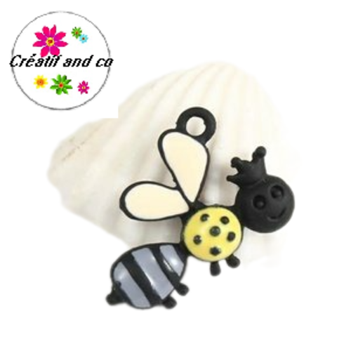 Breloque abeille émail 20mm