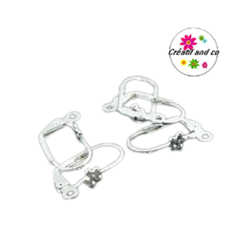X10 supports boucles d'oreilles motif fleur argentées