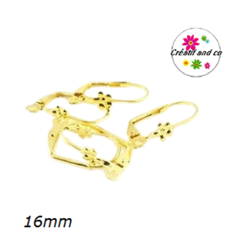 X10 supports boucles d'oreilles motif fleur dorées