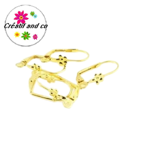 X10 supports boucles d'oreilles motif fleur dorés