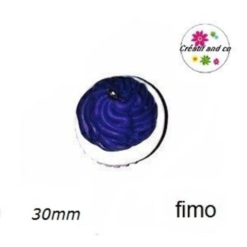 Breloque gros cupcake myrtille fimo