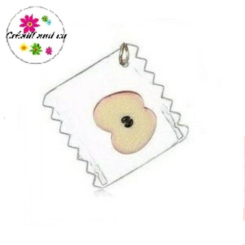 Breloque sachet transparent et sa tranche de pomme