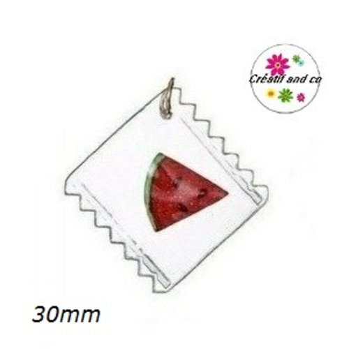 Breloque sachet transparent et sa tranche de pastèque