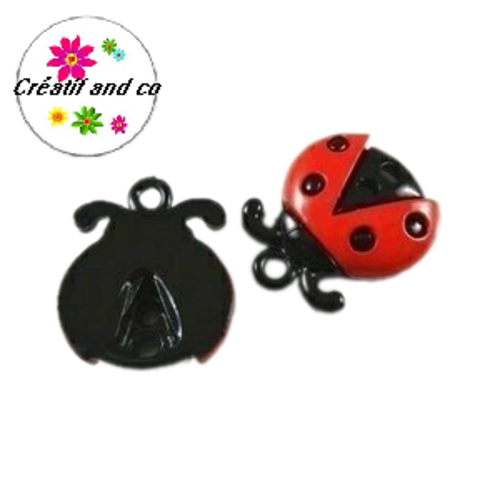 Breloque coccinelle émail 18mm