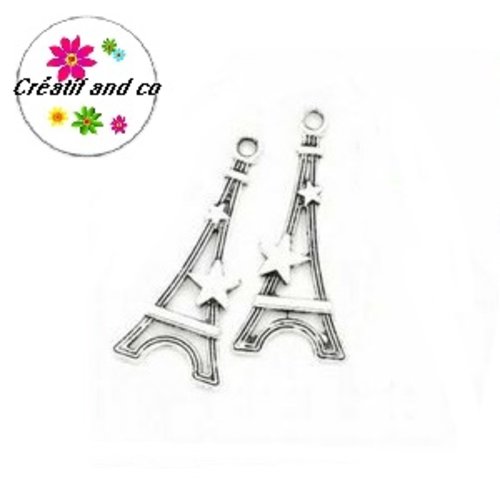 Breloque tour eiffel plate