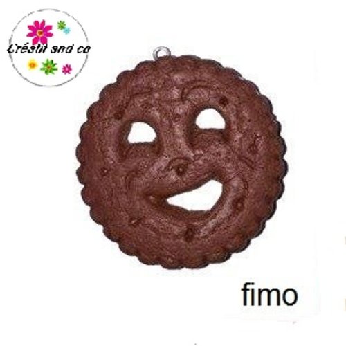 Grand bn choco fourré vanille fimo 40mm