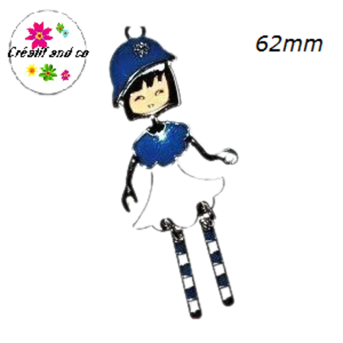 Pendentif petite fille articulée 62mm