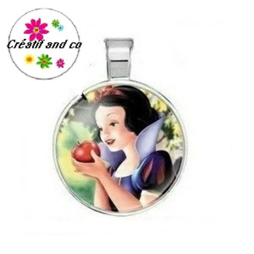 Grand pendentif blanche neige 25mm