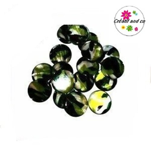 Perle forme palet nacre camouflage 20mm