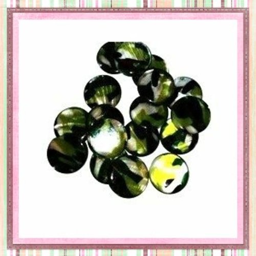 Perle forme palet nacre camouflage 20mm