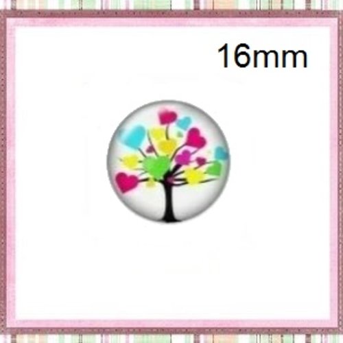 X2 cabochons arbre de vie coloré 16mm