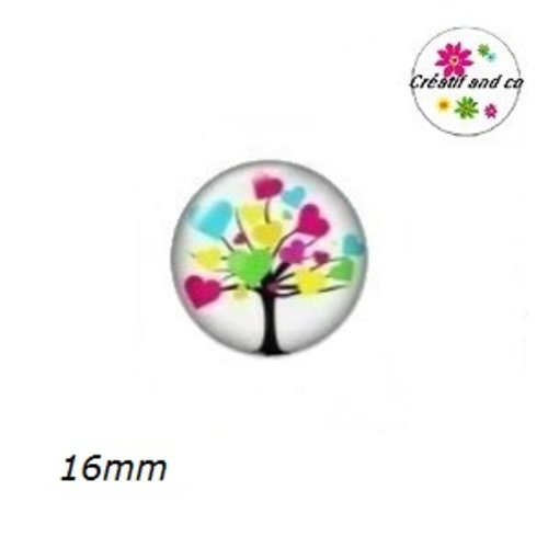 X2 cabochons arbre de vie coloré 16mm