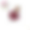 Pendentif fiole coeur micro bille fuchsia
